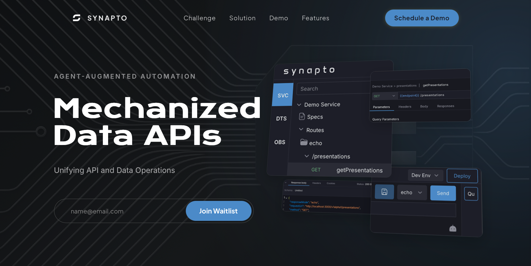 Webpage screenshot for Synapto.io